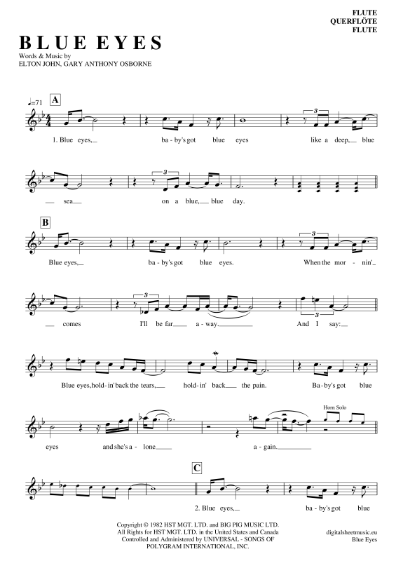 Product gallery: Page 1 of 3 Blue Eyes , John, Eltom, (transverse flute)