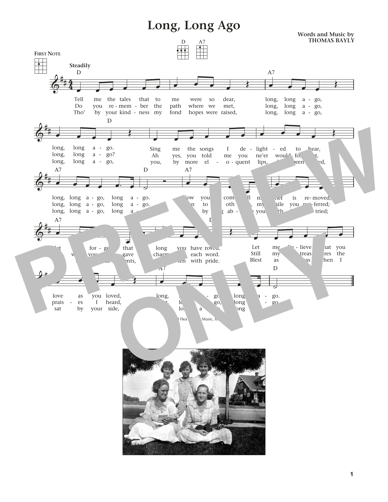 Product gallery: Page 1 of 1 Long, Long Ago (from The Daily Ukulele) (arr. Liz and Jim Beloff), Thomas Bayly