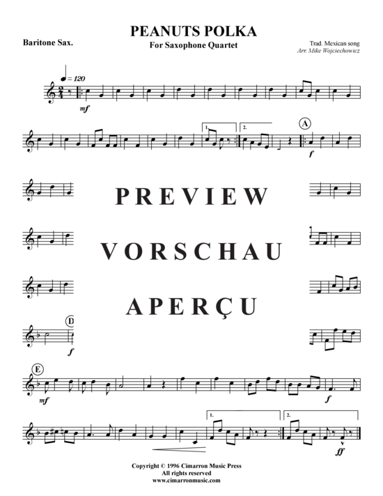 Product gallery: Page 5 of 7 Peanuts Polka , , (Saxophone quartet SATB)