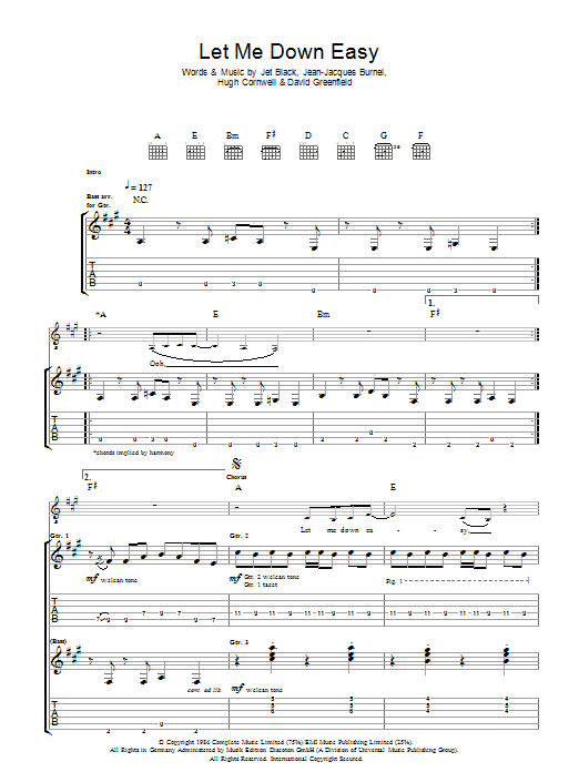 Produktgalerie: Seite 1 von 1 Let Me Down Easy, The Stranglers, Gitarre