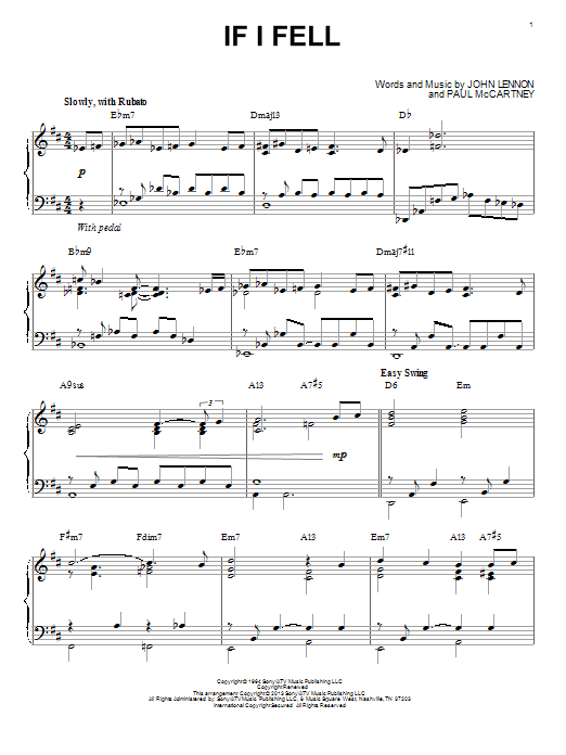 Produktbild zu: If I Fell [Jazz version] (arr. Brent Edstrom)