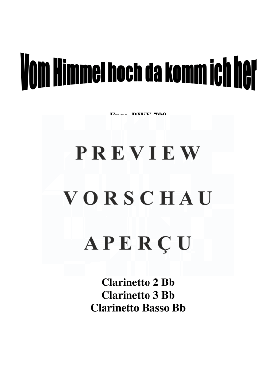 gallery: Vom Himmel hoch da komm ich her Fuge, , Klarinettenquartett