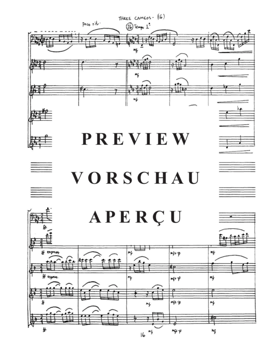 Produktgalerie: Seite 20 von 21 Three Cameos , , (Saxophon Quartett + Tuba Solo)