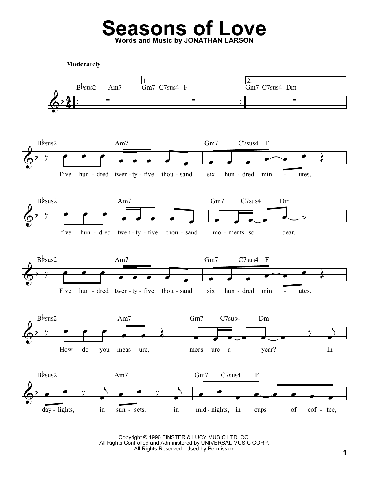 Product picture to: Seasons Of Love (from Rent)