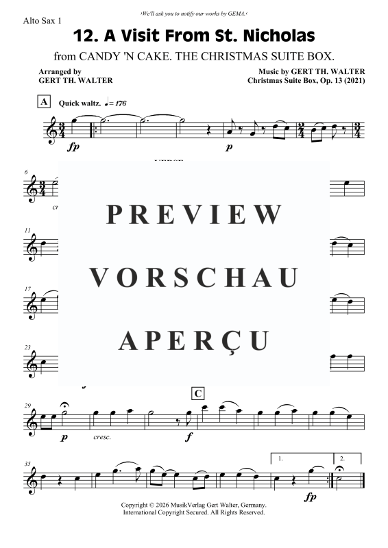 Produktgalerie: Seite 5 von 9 A Visit From St. Nicholas, , Saxophon Trio A/S A/T T/B