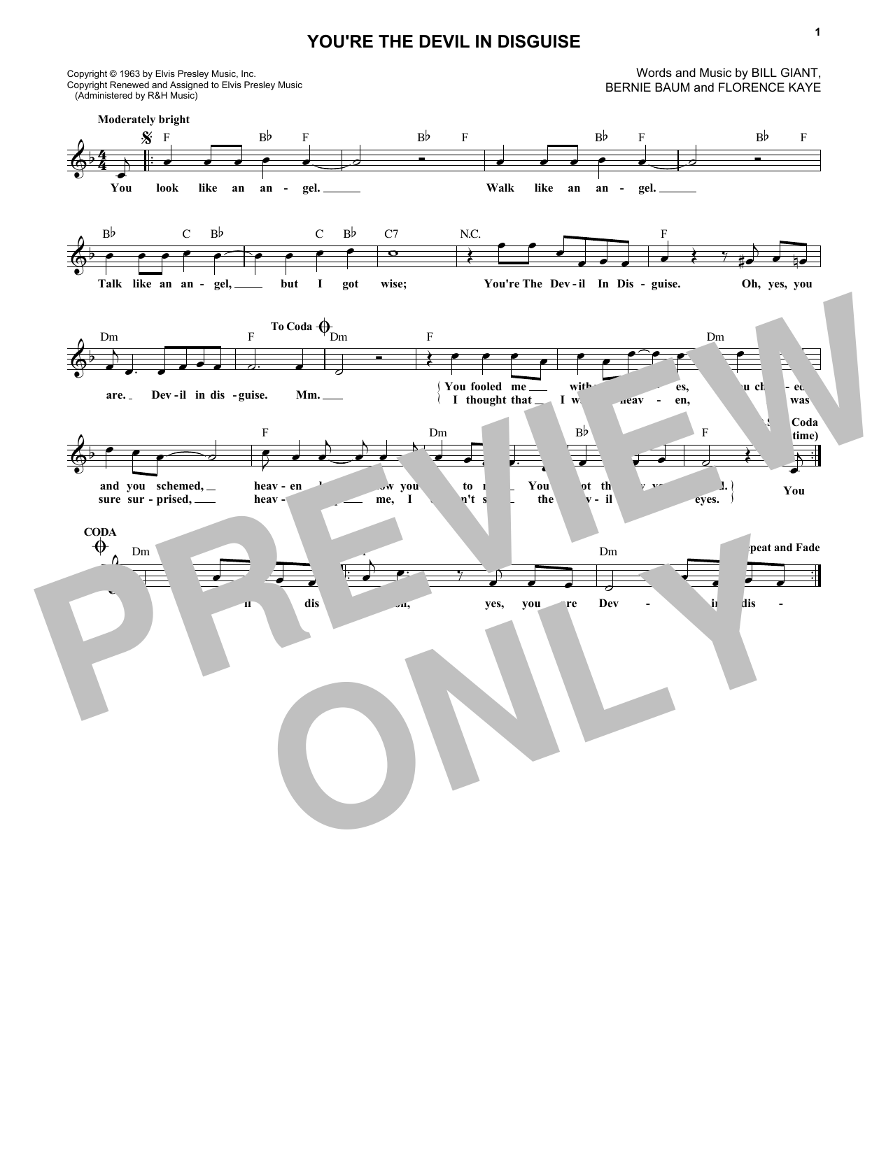 Produktgalerie: Seite 1 von 1 (You're The) Devil In Disguise, Elvis Presley