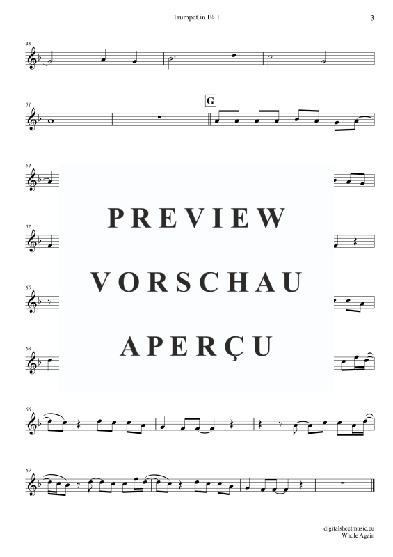 Produktgalerie: Seite 9 von 11 Whole Again, Atomic Kitten, (Trompeten Trio + Klavier)