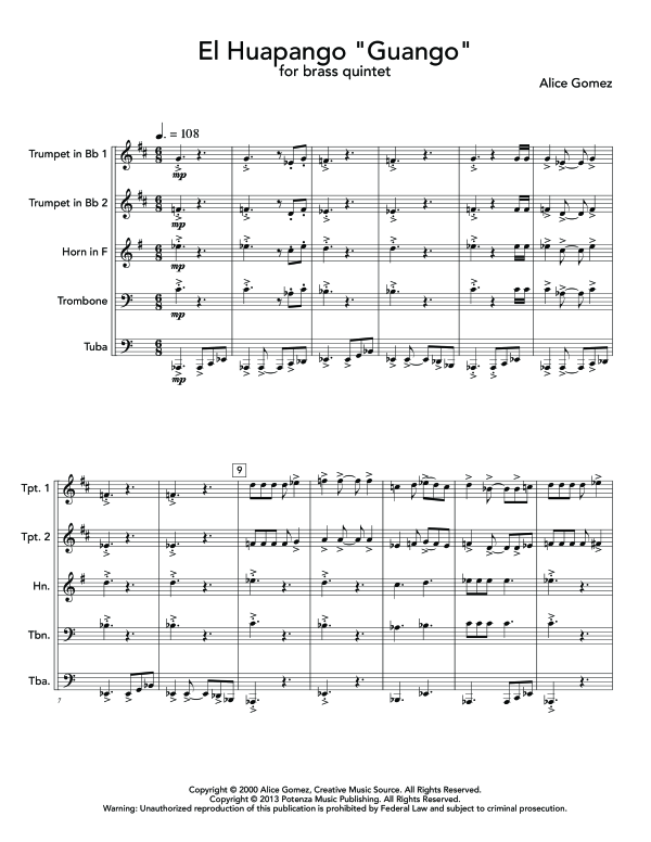 Produktgalerie: Seite 1 von 11 El Huapango Guango, , (Blechbläser Quintett)