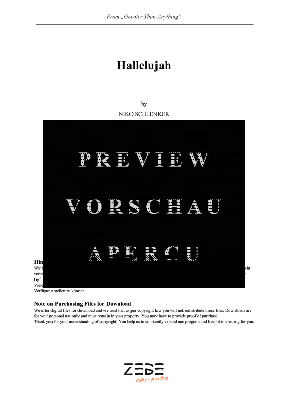 gallery: Hallelujah, , Gemischter Chor SATB/Solo opt. und Klavier