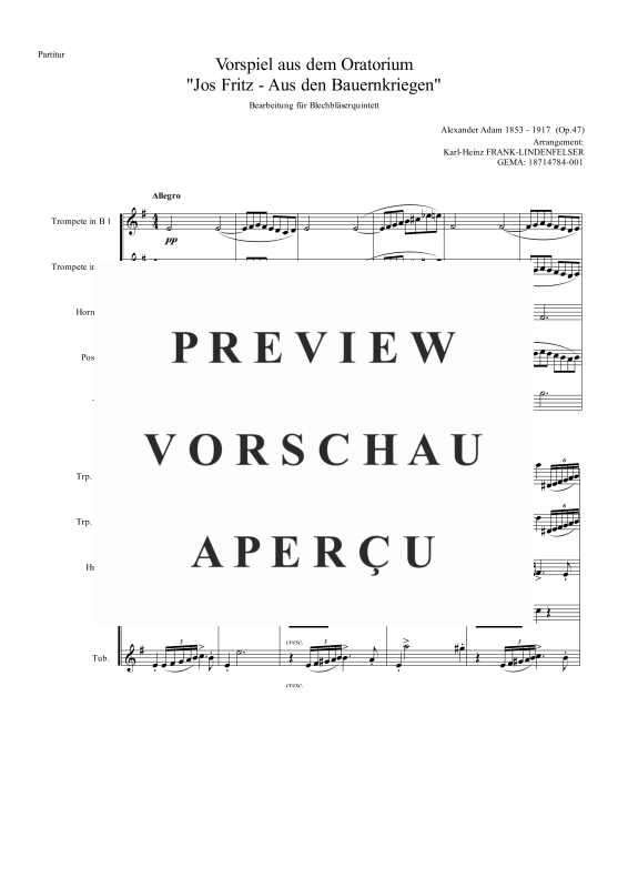 Product gallery: Page 6 of 11 Jos-Fritz (Vorspiel aus dem Oratorium Jos Fritz - aus den Bauernkriegen), , Brass Quintet