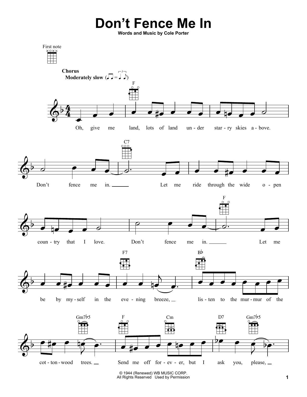 Product gallery: Page 1 of 1 Don't Fence Me In, Cole Porter