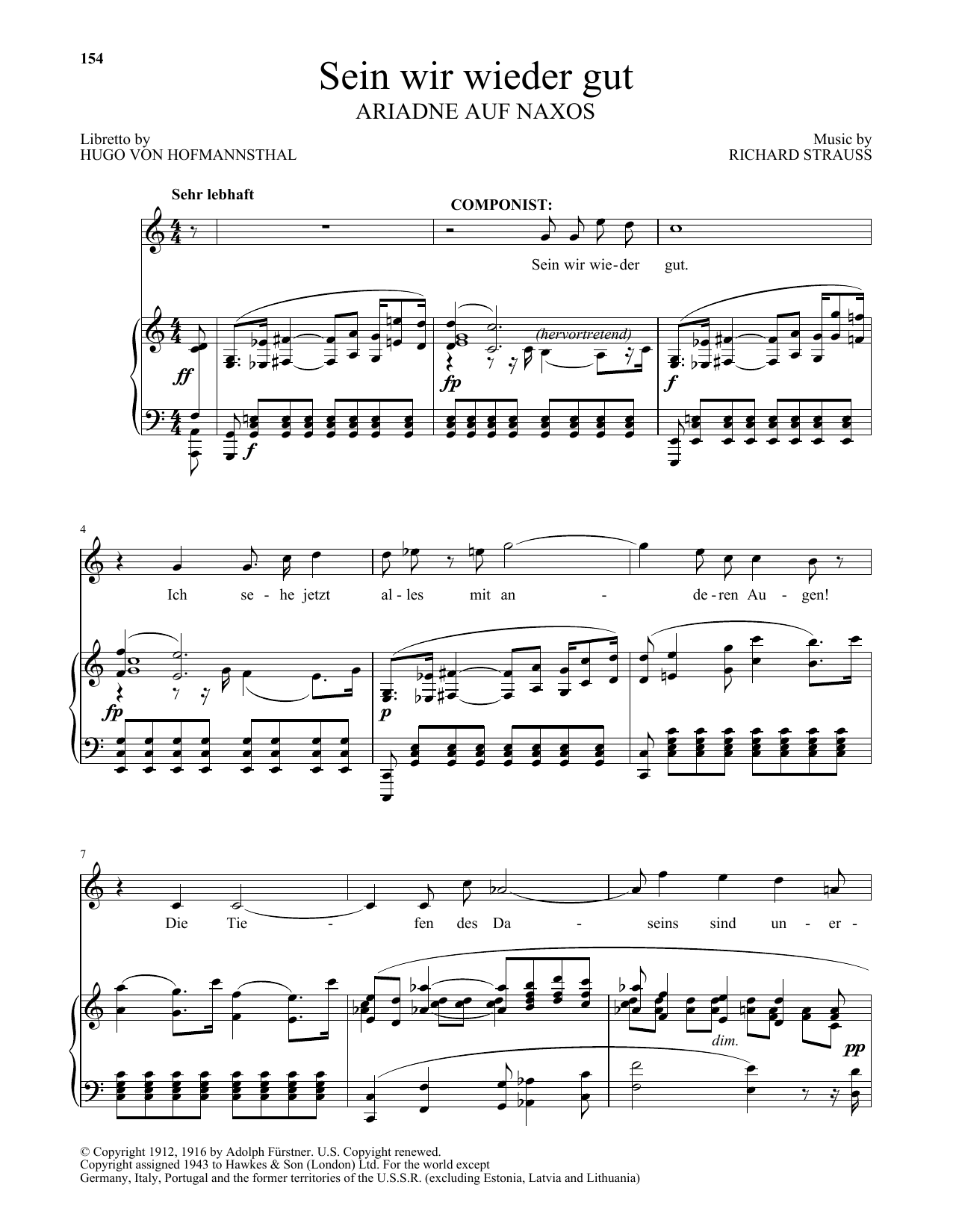 Product picture to: Sein wir wieder gut (from Ariadne Auf Naxos)