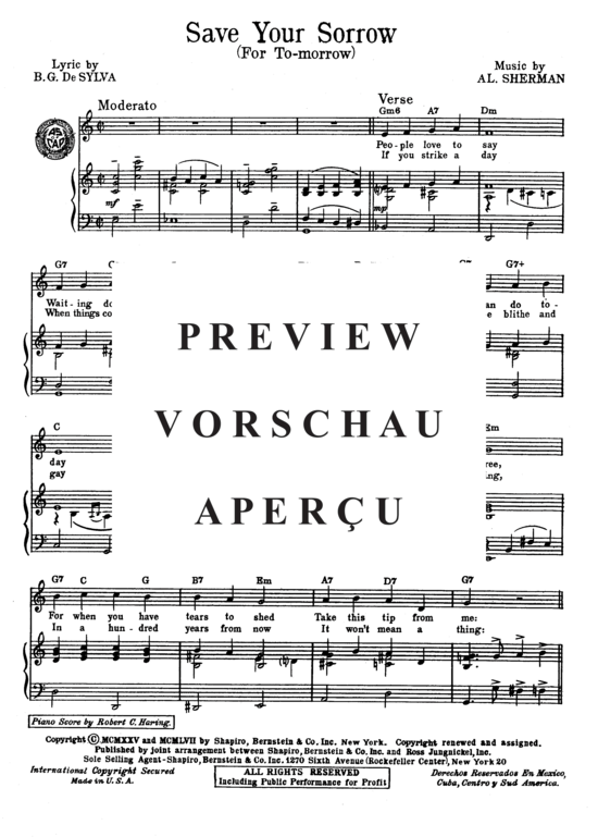 Produktgalerie: Seite 3 von 8 Save Your Sorrow (For To-morrow) , Lee, Peggy, (Klavier und Gesang)