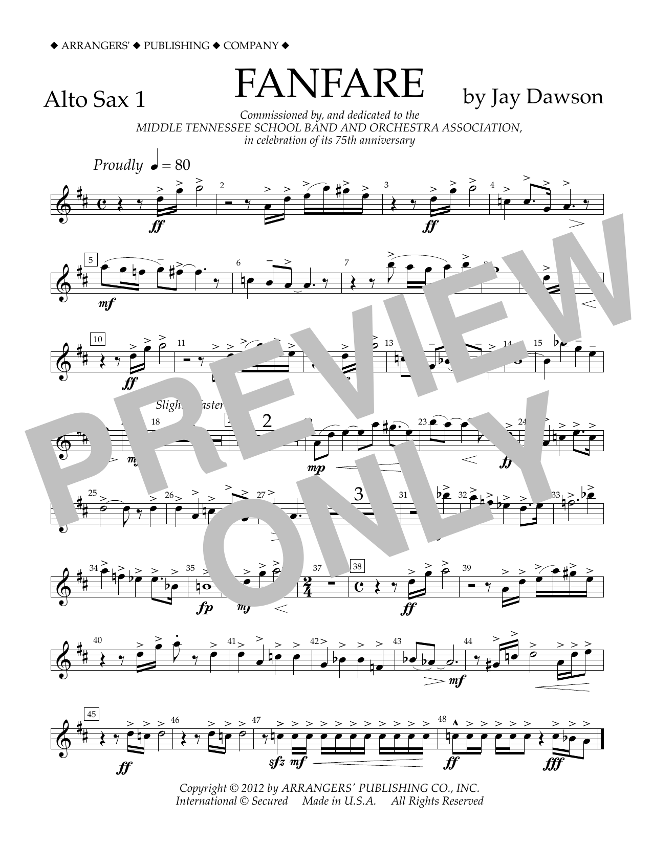 Product picture to: Fanfare - Alto Sax 1