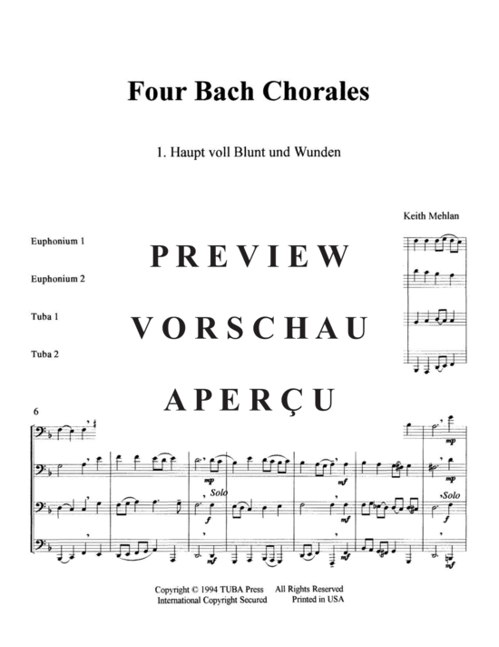 Product gallery: Page 4 of 21 Four Bach Chorales , , (Tuba Quartett EETT)