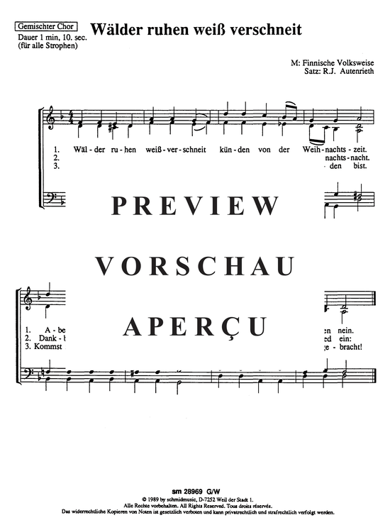Product picture to: Wälder ruhen weiß verschneit  Finnische Volksweise