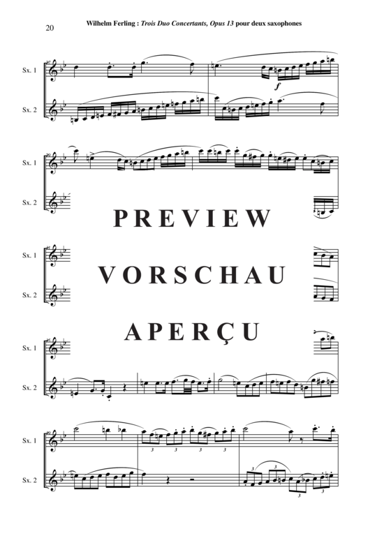 Product gallery: Page 21 of 21 Three Duos Concertants, Opus 13 , , (saxophone duet)