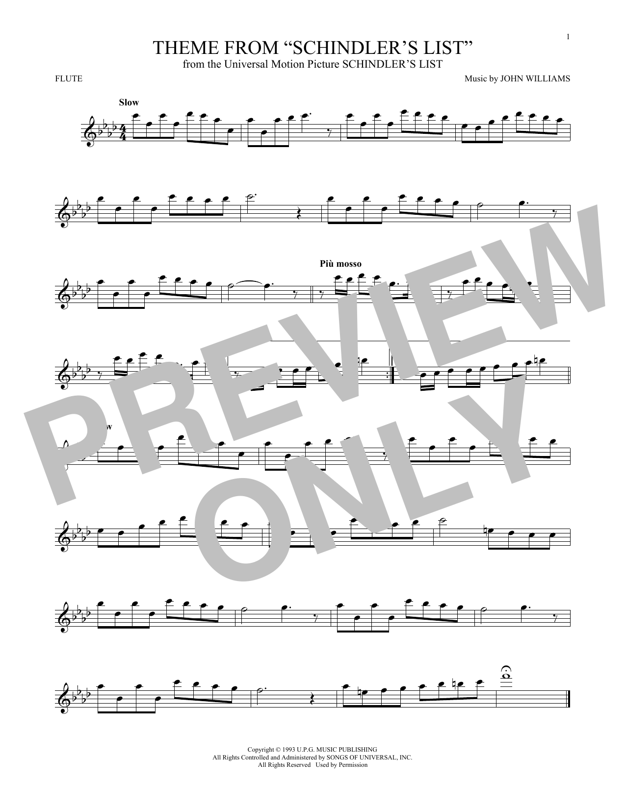 Product gallery: Page 1 of 1 Theme From Schindler's List, John Williams