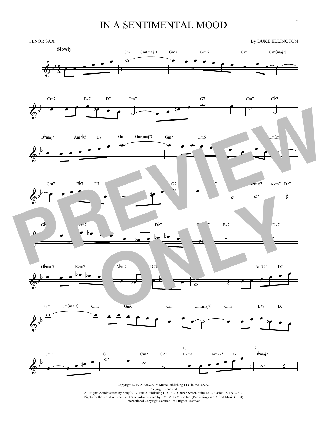 Produktgalerie: Seite 1 von 1 In A Sentimental Mood, Duke Ellington, Saxophon