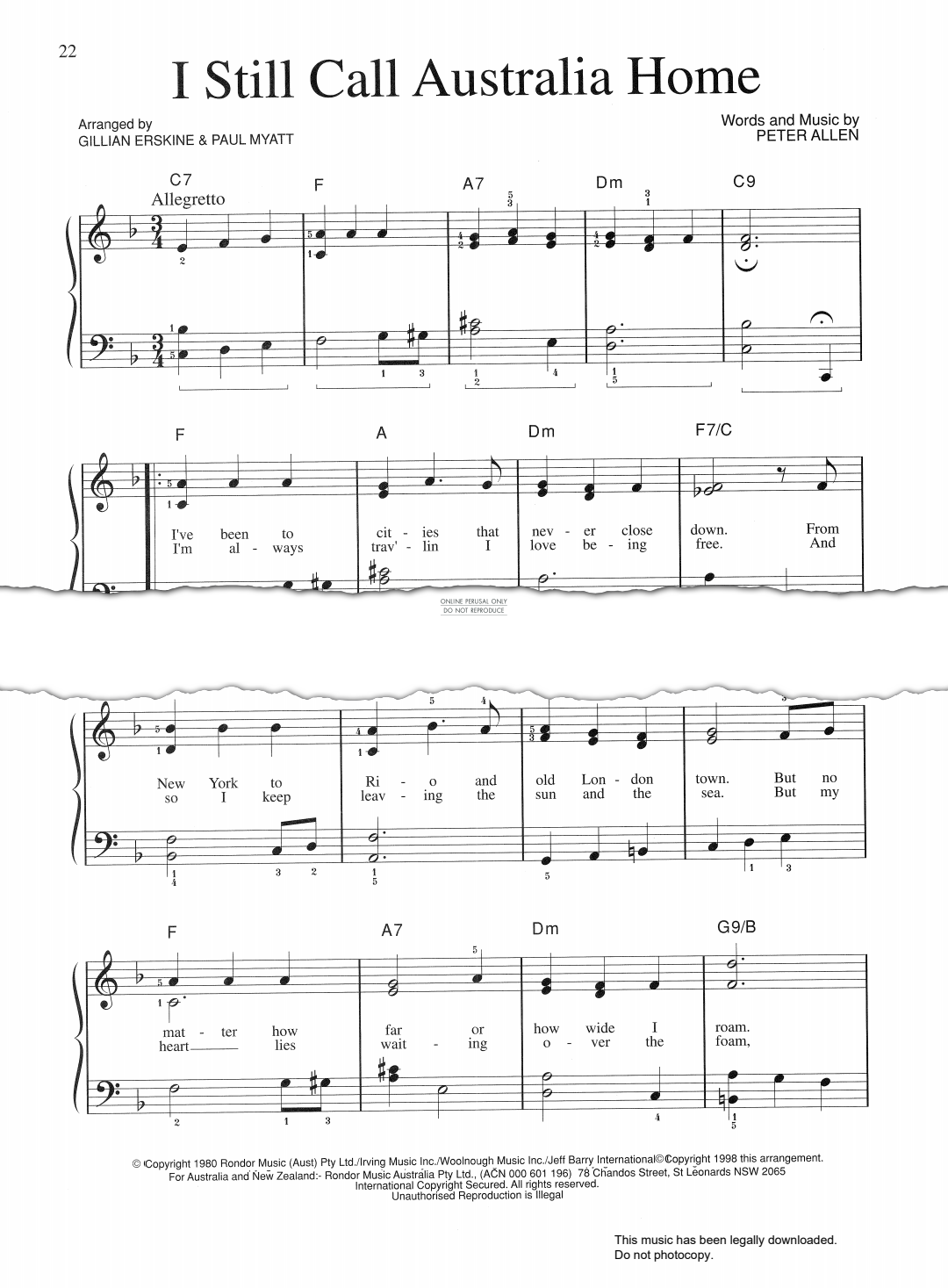 Produktgalerie: Seite 1 von 1 I Still Call Australia Home, Peter Allen, Gesang, Gitarre, Klavier