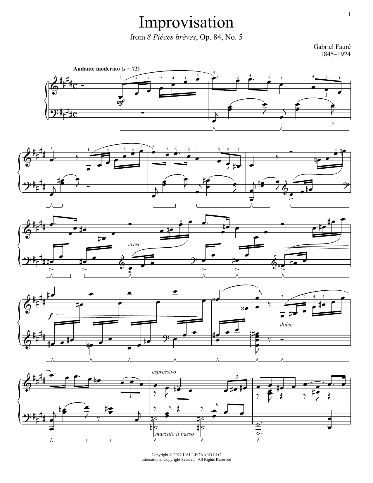 Produktbild zu: Improvisation In C-Sharp Minor, Op. 84, No. 5