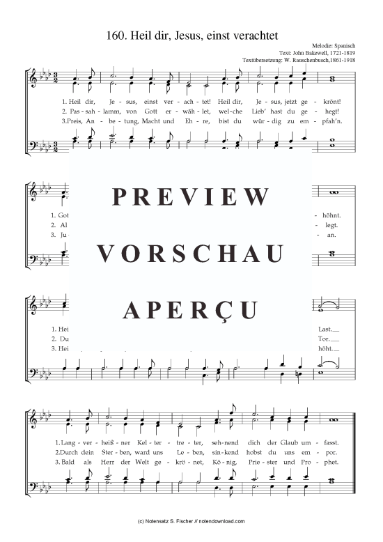 Produktbild zu: Heil dir, Jesus, einst verachtet  Spanisch / John Bakewell, 1721-1819 
