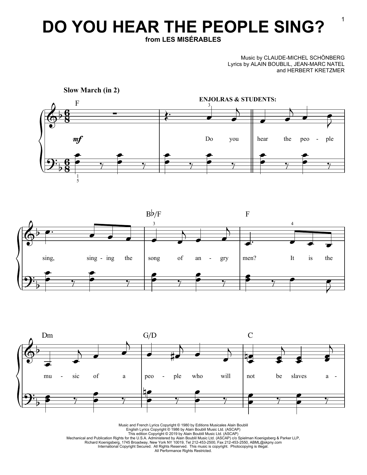 Produktgalerie: Seite 1 von 1 Do You Hear The People Sing?, Claude-Michel Schonberg, Klavier
