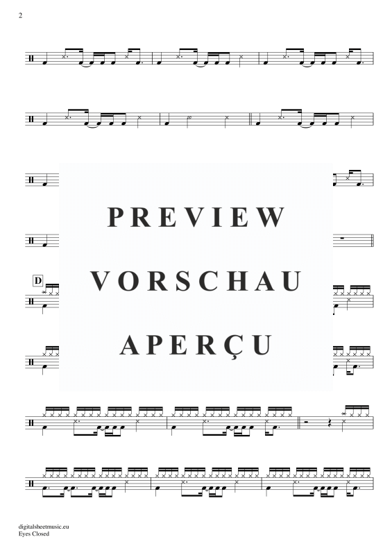 Product gallery: Page 3 of 4 Eyes Closed , Sheeran, Ed, (Drums)