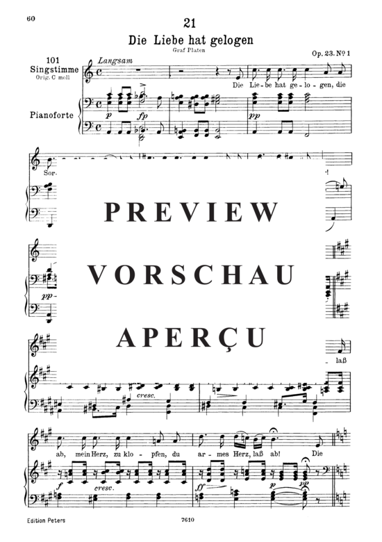 Product gallery: Page 2 of 3 Die Liebe hat gelogen D.751, , Low Voice and Piano