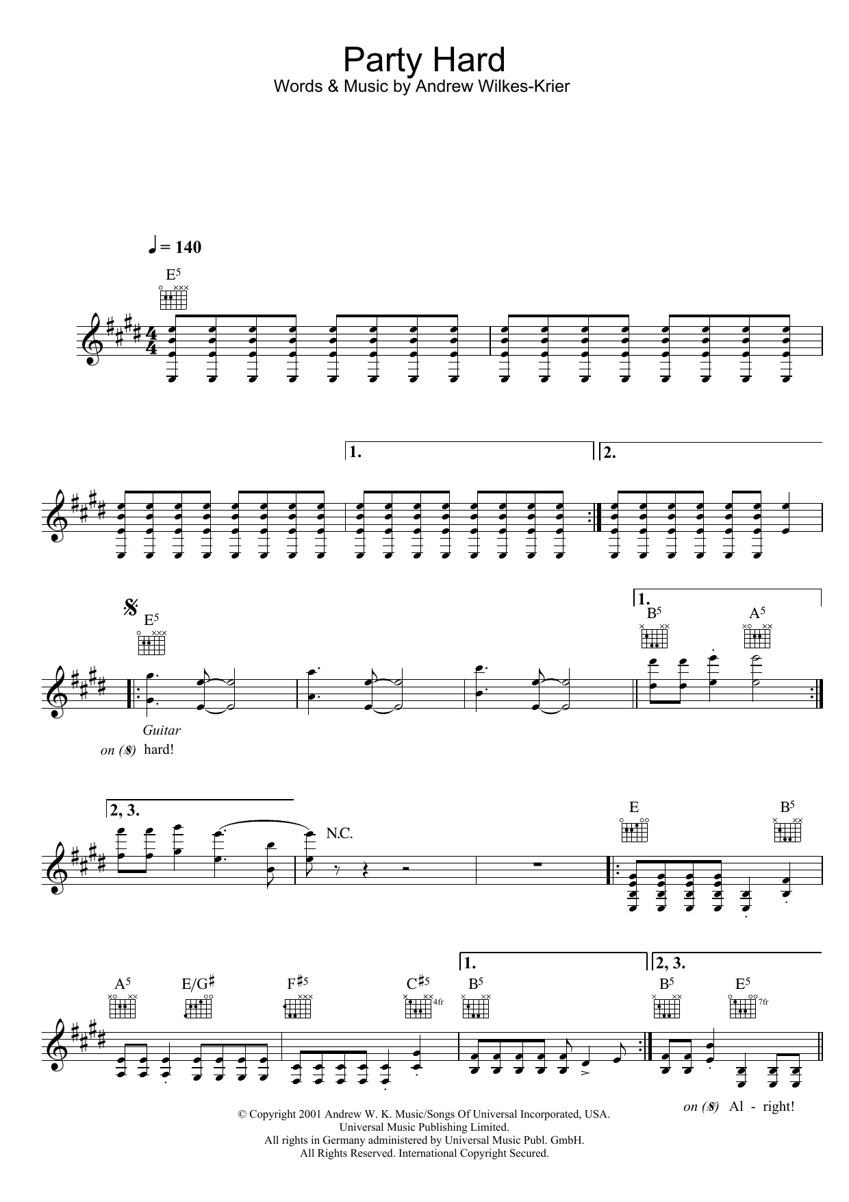 Produktgalerie: Seite 1 von 1 Party Hard, Andrew W.K., Melodieinstrument