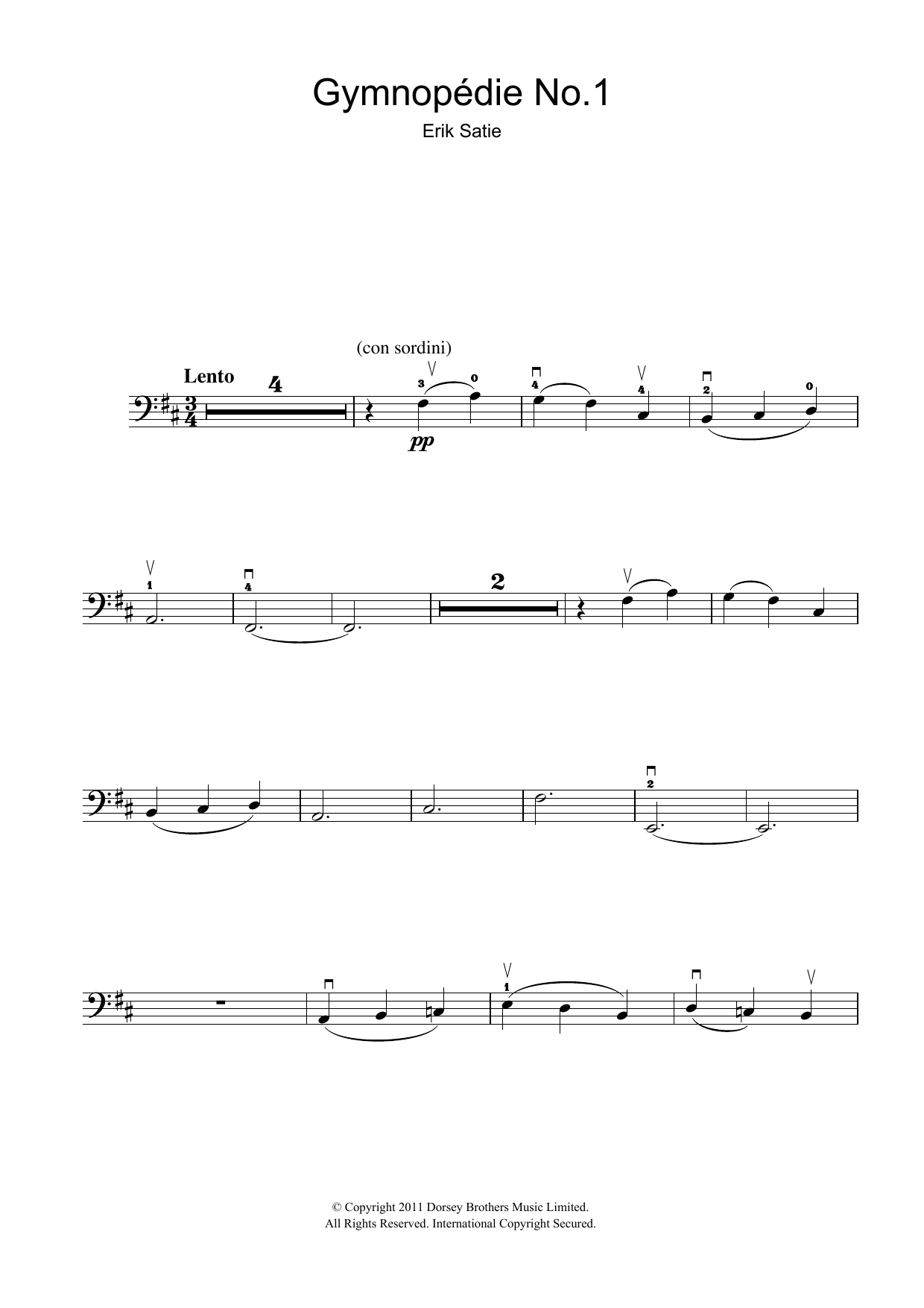 Produktgalerie: Seite 1 von 1 Gymnopedie No. 1, Erik Satie, Violoncello