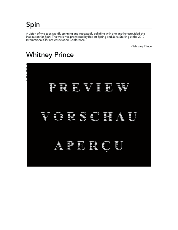 Product gallery: Page 4 of 11 Spin, , (Clarinet Duo)