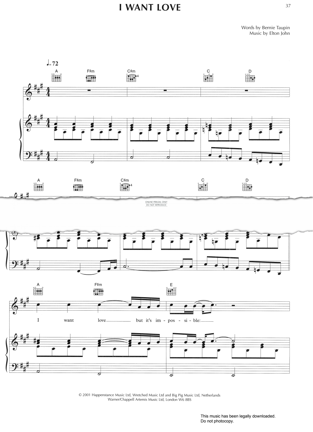 Product gallery: Page 1 of 1 I Want Love, Elton John