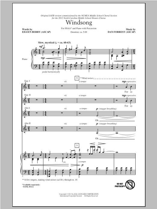Produktgalerie: Seite 1 von 1 Windsong, Dan Forrest, Chor