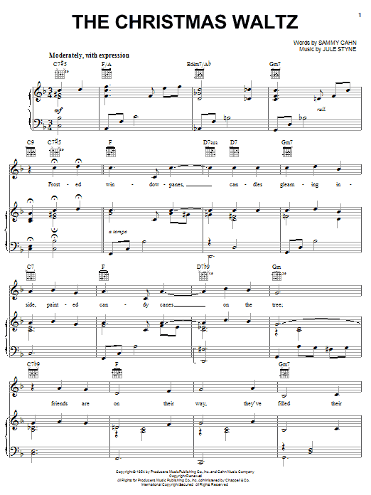 Product gallery: Page 1 of 1 The Christmas Waltz, Sammy Cahn