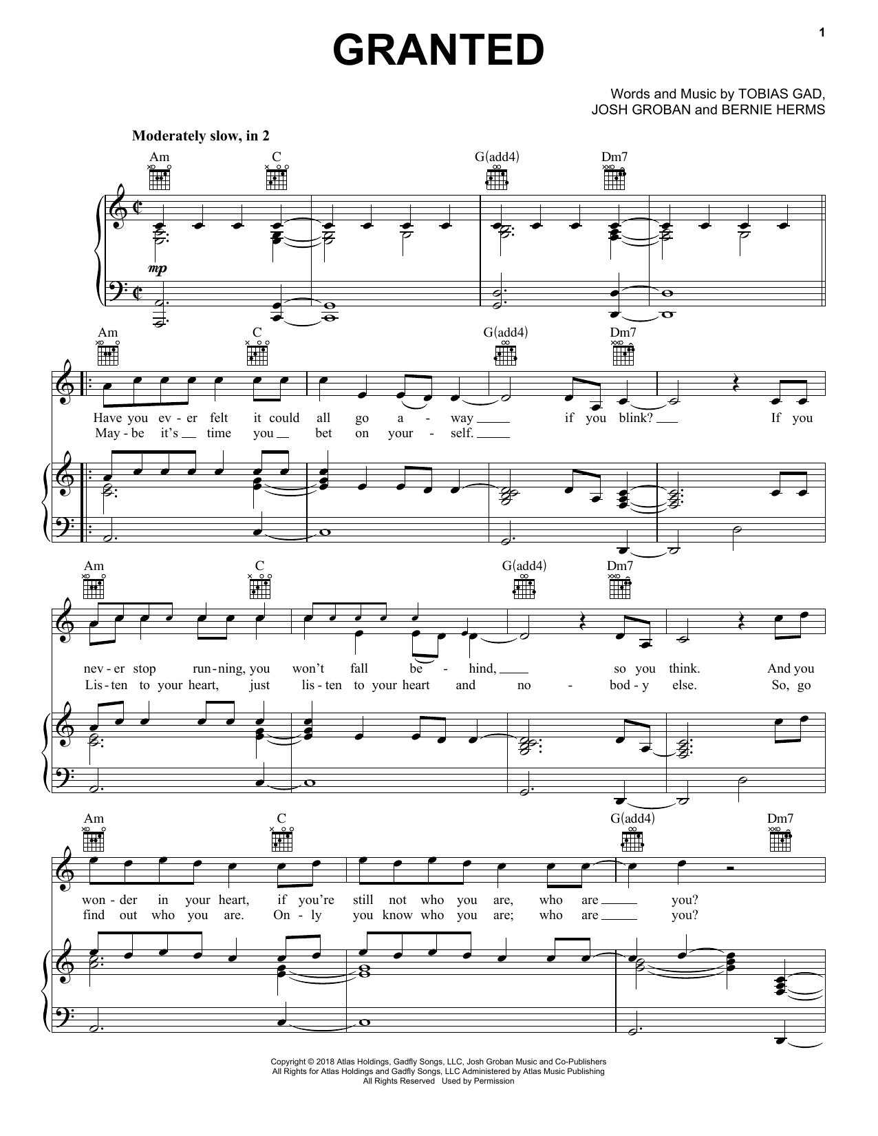 Produktgalerie: Seite 1 von 1 Granted, Josh Groban, Gesang, Gitarre, Klavier