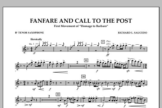 Product picture to: Fanfare and Call to the Post - Bb Tenor Saxophone