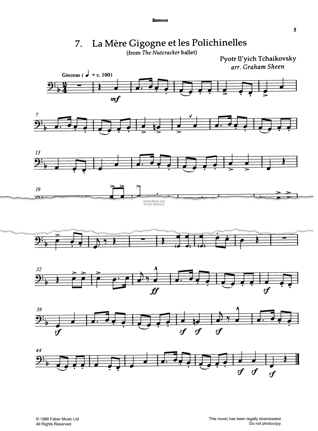 Produktgalerie: Seite 1 von 1 La Mère Gigogne et les Polichinelles, Pyotr Ilyich Tchaikovsky, Fagott, Klavier