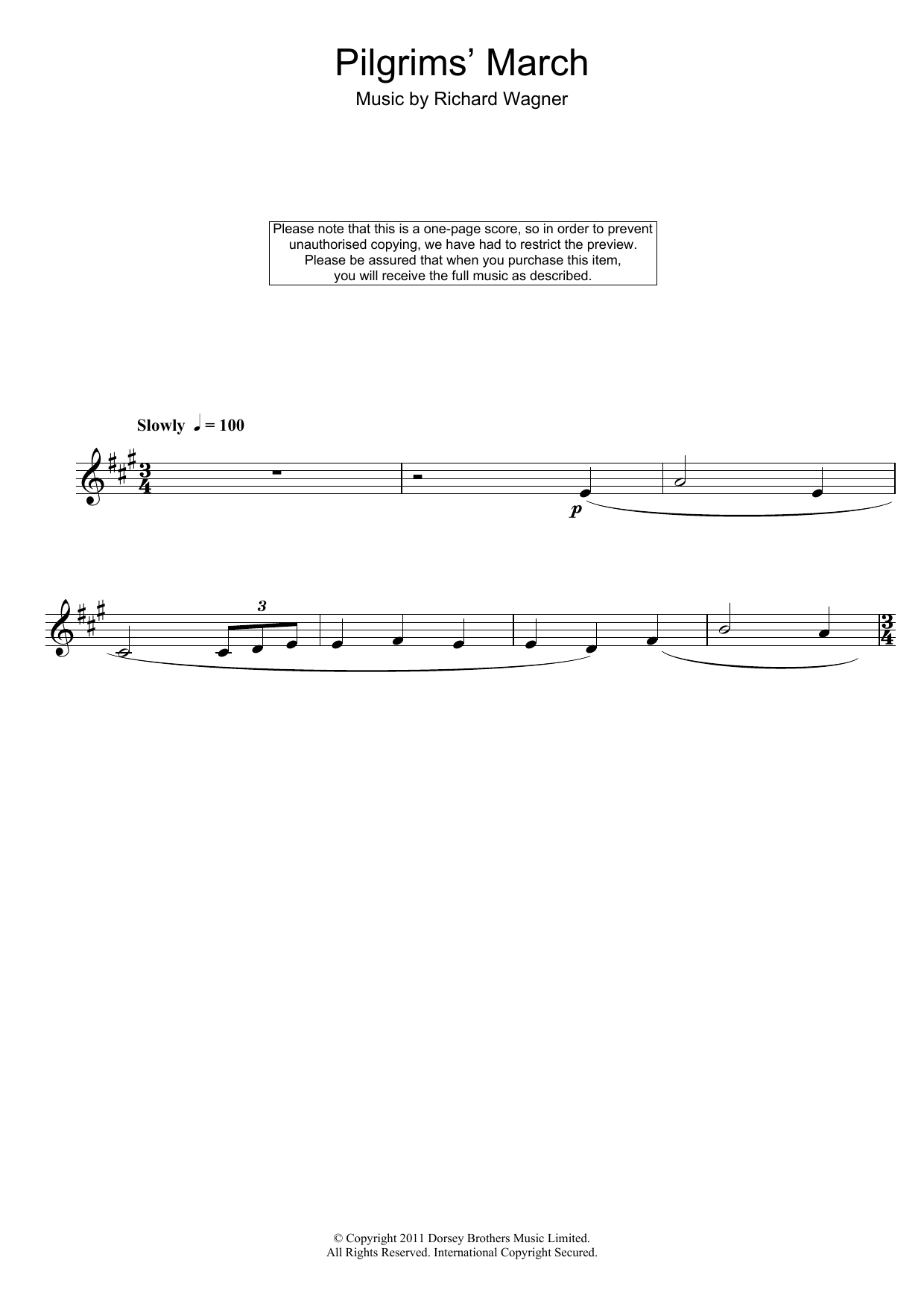 Product gallery: Page 1 of 1 Pilgrims' March, Richard Wagner