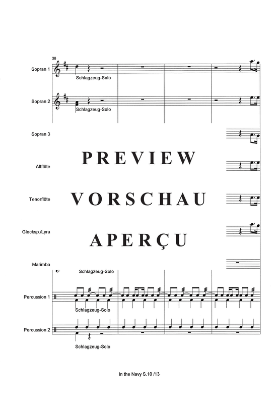 Produktgalerie: Seite 13 von 14 In the Navy , Village People, (Flöten-Quintett + Percussion)