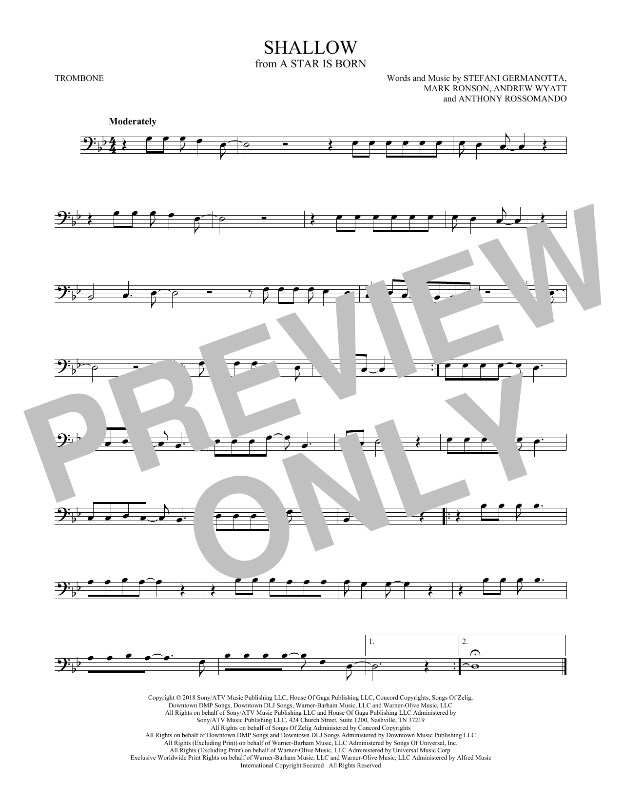 Product gallery: Page 1 of 1 Shallow (from A Star Is Born), Lady Gaga & Bradley Cooper