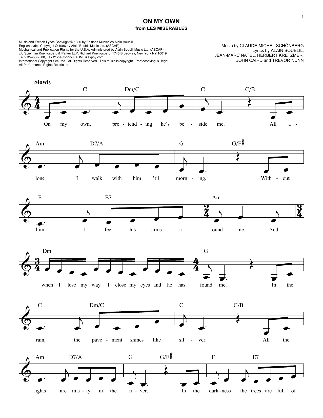 Produktbild zu: On My Own (from Les Miserables)