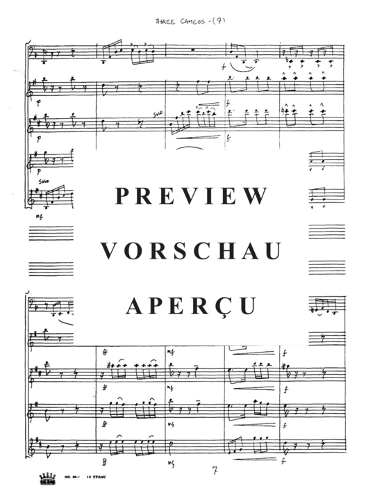 Produktgalerie: Seite 11 von 21 Three Cameos , , (Saxophon Quartett + Tuba Solo)