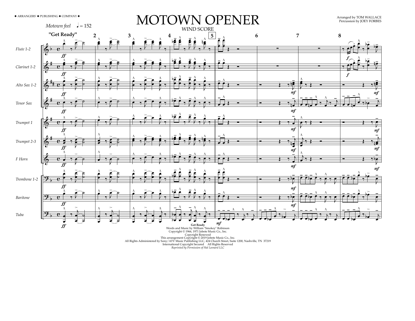 Product picture to: Motown Theme Show Opener (arr. Tom Wallace) - Wind Score