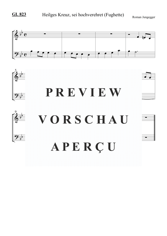 Product picture to: Heilges Kreuz, sei hochverehret (Fughette) GL 823Roman Jungegger