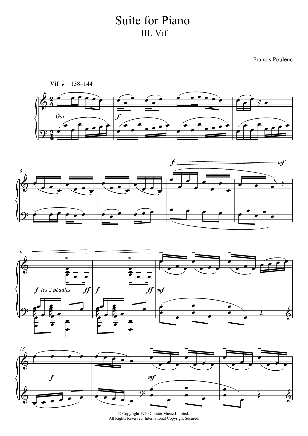 Produktbild zu: Suite for Piano - III. Vif