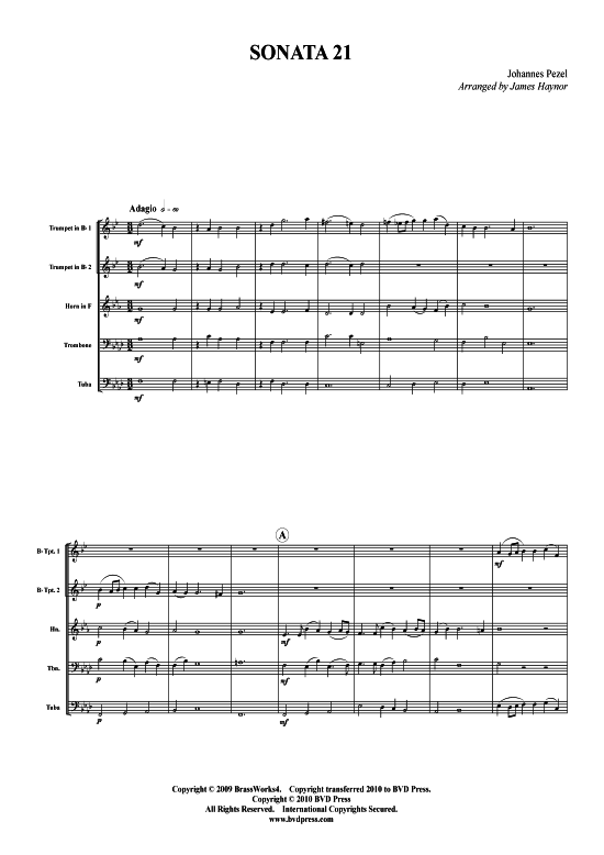 Produktbild zu: Sonata 21 Johann Christoph Pezel