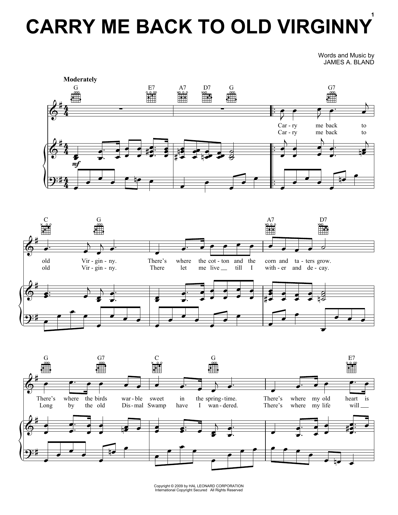 Produktbild zu: Carry Me Back To Old Virginny
