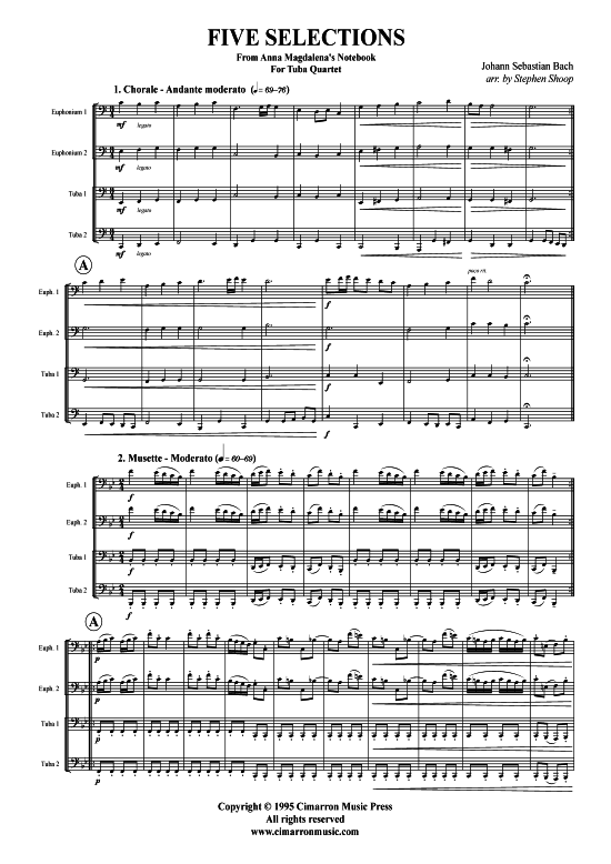 Product picture to: Auswahl aus Notenbüchlein für Magdalena J. S. Bach