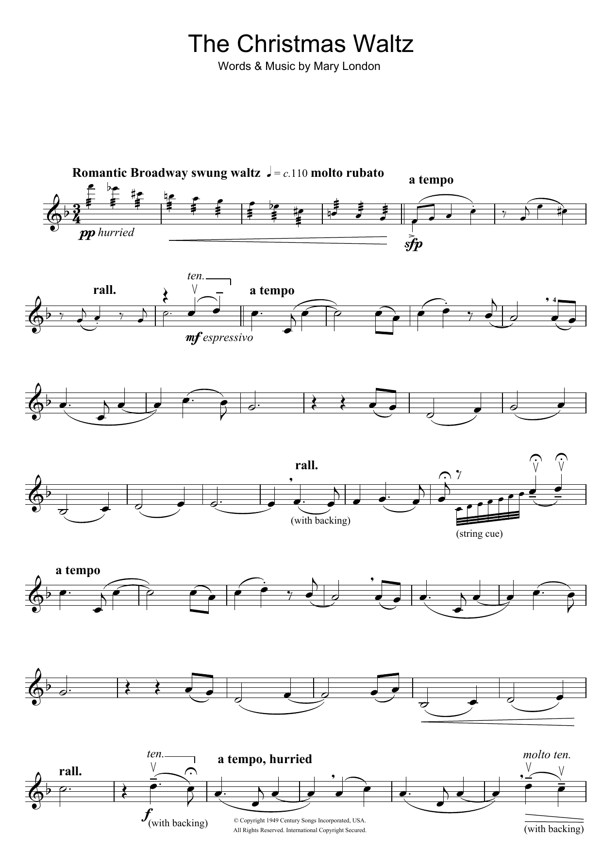 Product gallery: Page 1 of 1 The Christmas Waltz, Mary London